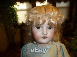 EARLY 1900's 24 QUEEN LOUISE JOINTED BODY BISQUE PORCELAIN DOLL WITH VINTAGE C