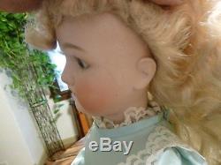 EARLY 1900's 24 QUEEN LOUISE JOINTED BODY BISQUE PORCELAIN DOLL WITH VINTAGE C