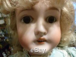 EARLY 1900's 24 QUEEN LOUISE JOINTED BODY BISQUE PORCELAIN DOLL WITH VINTAGE C