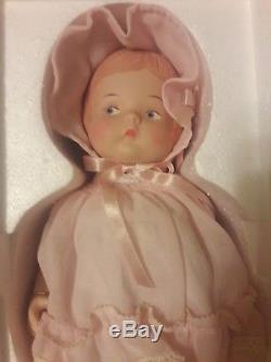 EFFANBEE PATSY PORCELAIN DOLL 1988 MP133 Vintage Pink dress Bonnet