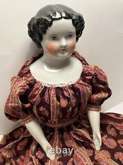 Early Antique 28 Large Black Hair China Doll German 1860's China Beautiful