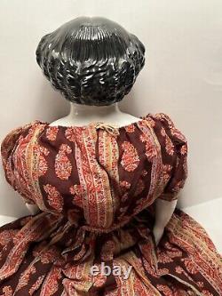 Early Antique 28 Large Black Hair China Doll German 1860's China Beautiful