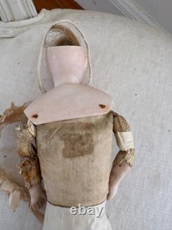 Early antique French doll as found 11 inches