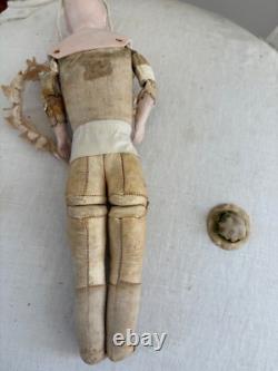 Early antique French doll as found 11 inches
