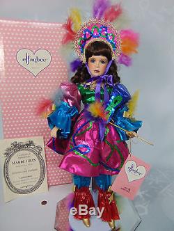 Effanbee Porcelain 20 MARDI GRAS DOLL Limited Edition #213 Masquerade Mask P210