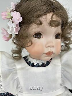 Emily Expressions Dianna Effner Vntg 1991 18 Porcelain Girl Doll Pinafore OOAK