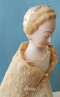 Emma Clear Nymphenburg Doll Pink Tint China Head Antique Reproduction VTG 1945