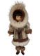 Eskimo Porcelain Doll Vintage Real Fur
