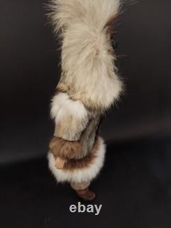 Eskimo Porcelain Doll Vintage Real Fur