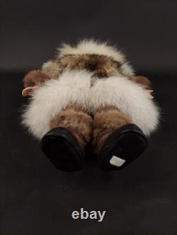 Eskimo Porcelain Doll Vintage Real Fur