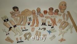 Estate Lot Vintage Antique Bisque Porcelain & China Doll Parts for Making Repair