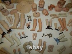 Estate Lot Vintage Antique Bisque Porcelain & China Doll Parts for Making Repair