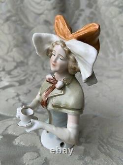 Exceptionnal Half-doll/demi-figurine/teepuppe/chocolate Lady/galluba & Hofmann