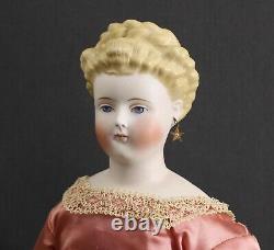 Exquisite Antique Parian Doll In Pink Dress