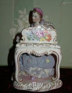 Exquisite Vintage The Letter Irish Dresden Lady Porcelain Figurine