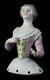 Exquisite Antique 4.7 Volkstedt Porcelain German Character Half Doll 19th C