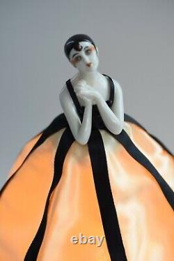 Fine! Antique German Porcelain Half 1/2 Doll Lamp Boudoir Flapper Art Deco