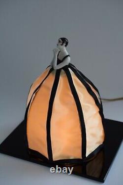 Fine! Antique German Porcelain Half 1/2 Doll Lamp Boudoir Flapper Art Deco