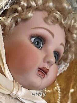 Franklin Heirloom Doll Vintage Reproduction Victorian Bru 21 Porcelain Doll