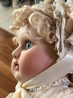Franklin Heirloom Doll Vintage Reproduction Victorian Bru 21 Porcelain Doll