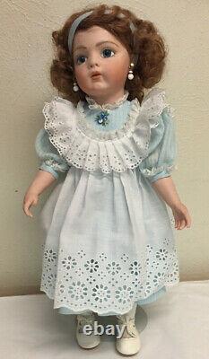 French 17 Porcelain Doll Repro BRU JNE 9 PW blue eyes Compo Body