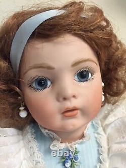 French 17 Porcelain Doll Repro BRU JNE 9 PW blue eyes Compo Body