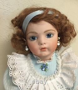 French 17 Porcelain Doll Repro BRU JNE 9 PW blue eyes Compo Body