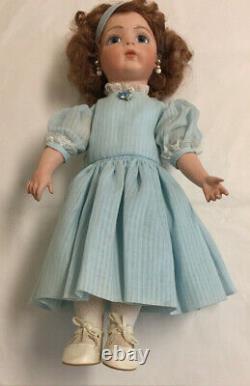 French 17 Porcelain Doll Repro BRU JNE 9 PW blue eyes Compo Body