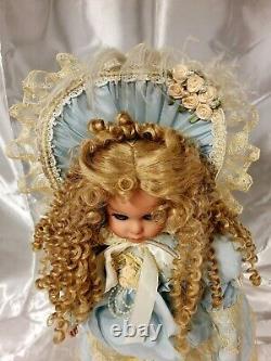 French Jumeau Vintage 1996 Patricia Loveless Porcelain Doll 18Blonde Blue Dress