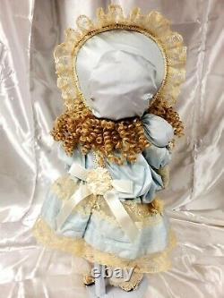 French Jumeau Vintage 1996 Patricia Loveless Porcelain Doll 18Blonde Blue Dress