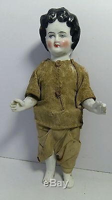 Frozen Doll Charlotte Porcelain vintage victorian Doll Tall 7 1/2 Germany 1880