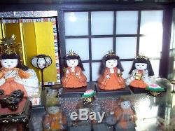 Full Set of 15 Vintage Porcelain Japanese Hina Dolls with Accessories