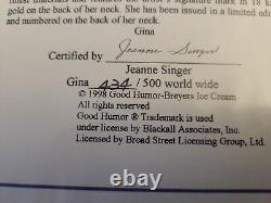 GINA Jeanne Singer Popsicle 1998 GOOD HUMOR BREYERS 20 DOLL COA NEW EUC