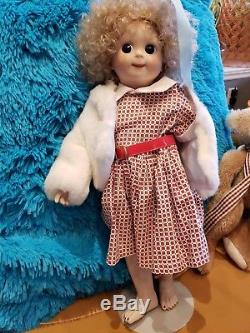 GOOGLY EYE DOLL 16 ALL Bisque Porcelain JOINTED Adorable & Vintage