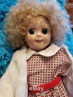 GOOGLY EYE DOLL 16 ALL Bisque Porcelain JOINTED Adorable & Vintage