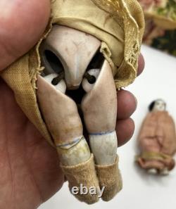 German Antique Porcelain Bisque Doll 3 Ceramic Dolls