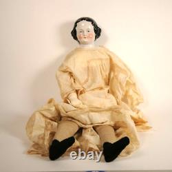 German Glazed Kister Porcelain China Head Doll Civil War Era 24 For Restoration