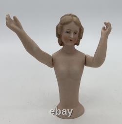 German Half Doll Bruno Schmidt Mold 3393 Jointed Arms 5¼? Porcelain Bisque German Half Doll Bruno Schmidt Mold 3393 Jointed Arms 5¼? Porcelain Bisque