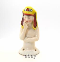 German Porcelain Half Doll 23151 Attributed to Sitzendorf Yellow nemes