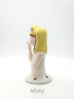 German Porcelain Half Doll 23151 Attributed to Sitzendorf Yellow nemes
