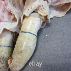 Germany China Head Doll Civil War Era Flat Top PINK TINT Cloth Body TLC Legs 19