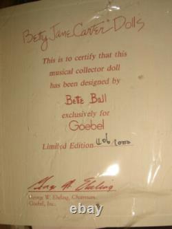 Goebel Vtg. 406/1000 Ltd Ed. 1989 Betty Jane Carter/Bette Ball 17 Porcelain Doll