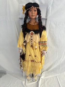 Goldenvale Collection Native American Indian Porcelain 4 Ft Tall/ Box /COA/Stand