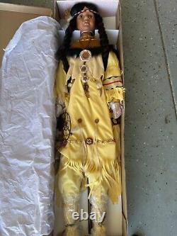 Goldenvale Collection Native American Indian Porcelain 4 Ft Tall/ Box /COA/Stand