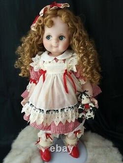 Googly Porcelain Doll 23 Colleen Applewhite Country & Lace Farmer girl Cows