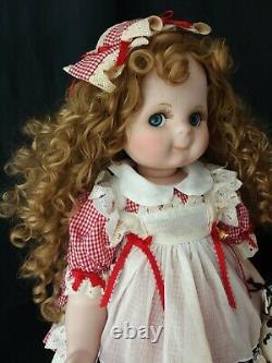 Googly Porcelain Doll 23 Colleen Applewhite Country & Lace Farmer girl Cows