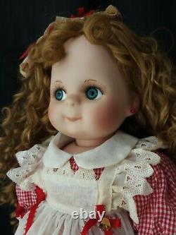 Googly Porcelain Doll 23 Colleen Applewhite Country & Lace Farmer girl Cows