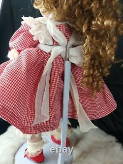 Googly Porcelain Doll 23 Colleen Applewhite Country & Lace Farmer girl Cows