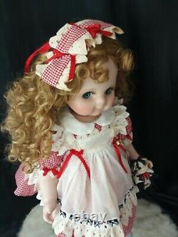 Googly Porcelain Doll 23 Colleen Applewhite Country & Lace Farmer girl Cows