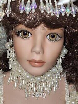 HALLIE 42 INCH VICTORIAN VINTAGE SPARKLING Sequin By Rustie Porcelain Doll 1990s